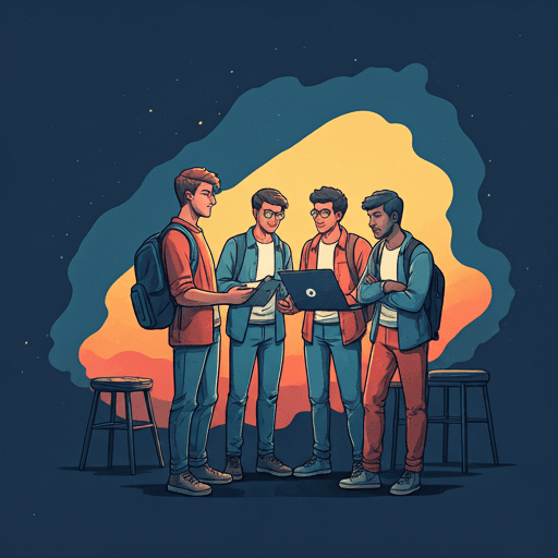 Students collaborating in study group